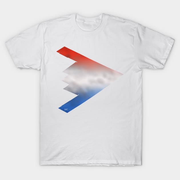 B2 Bomber Red White Blue Silhouette T-Shirt by DSCarts